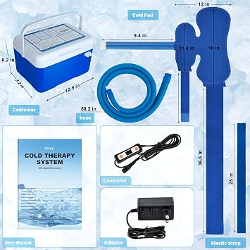 Ice Machine for Shoulder After Surgery, Timing Cold Therapy Machine, Cryotherapy Universal Shoulder Ice Therapy System for Knee, Leg, Back, Hip Post-Surgery Care Recovery Freeze Kit Cooler Pain Relief