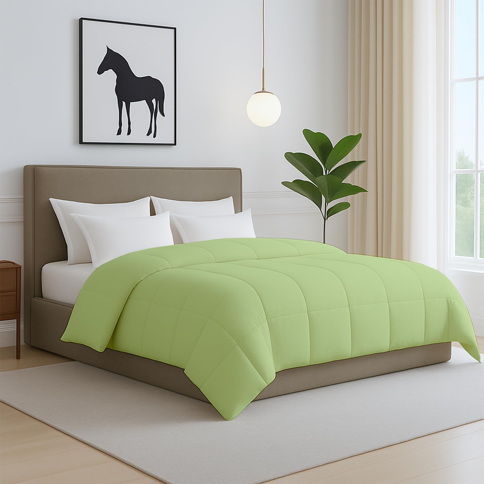 Bhoomi Impex Bed Comforter for Winter - Double Size - Sage 300 GSM Quilt Blanket Rajai - Winter Warm Down Alternative Du