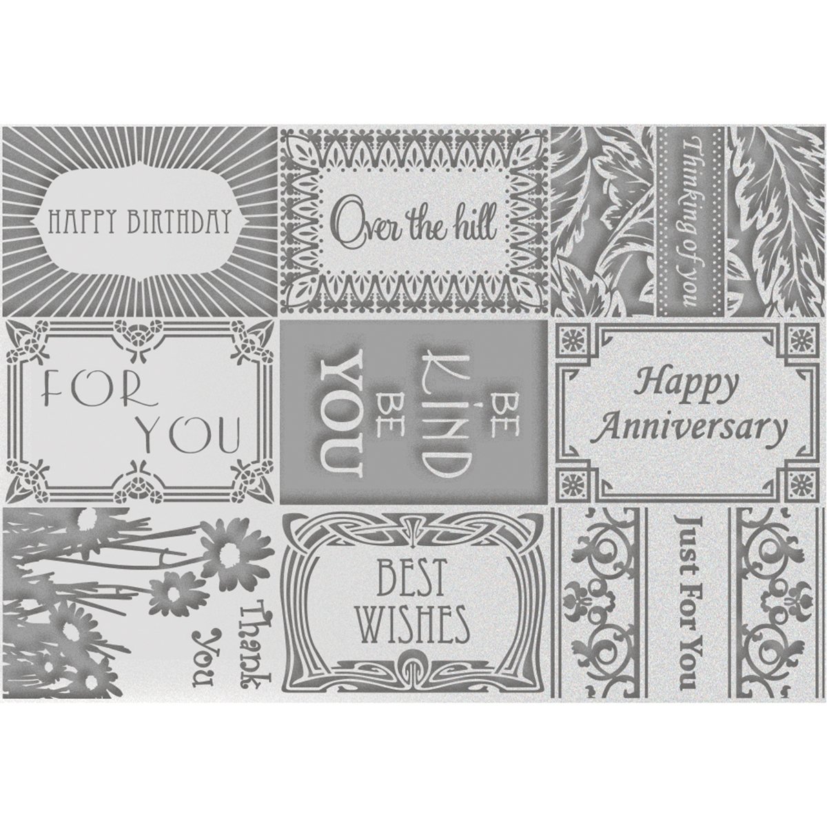 Couture Creations Cherish Me A4 Embossing Folder - Sayings, Transparent