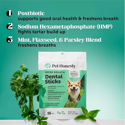 Miniatura 3 de Dental Health Fresh Sticks - Golosinas dentales y masticables para el cuidado bucal para perros - Palitos dentales para perros para refrescar el