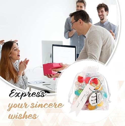 Miniatura 3 de Yinkin 72 piezas de regalo de agradecimiento a los empleados a granel para empleados regalos de agradecimiento llaveros con bolsas para graduación