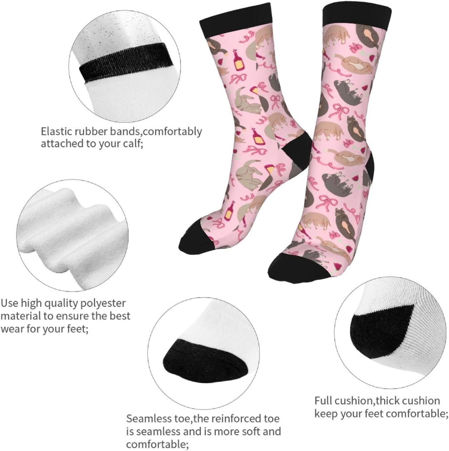 Algebra Geometry Abstract Math Novelty Crew Socks Comfortable Casual Crazy Socks For Men Women - Image 5