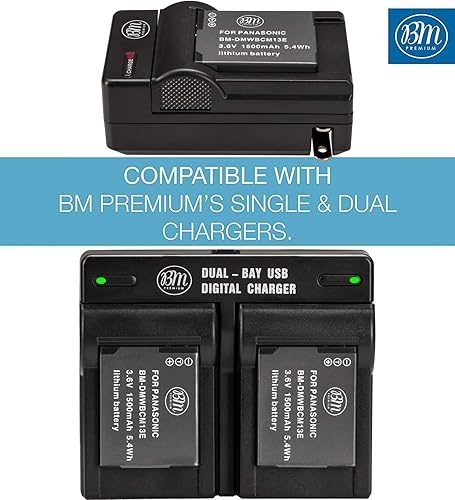 Miniatura 3 de BM Premium Paquete de 2 baterías DMW-BCM13E para Panasonic Lumix DC-TS7, DMC-FT5A, LZ40, TS5, TS6, TZ37, TZ40, TZ41, TZ55, TZ60, DMC-ZS27, DMC-ZS30,