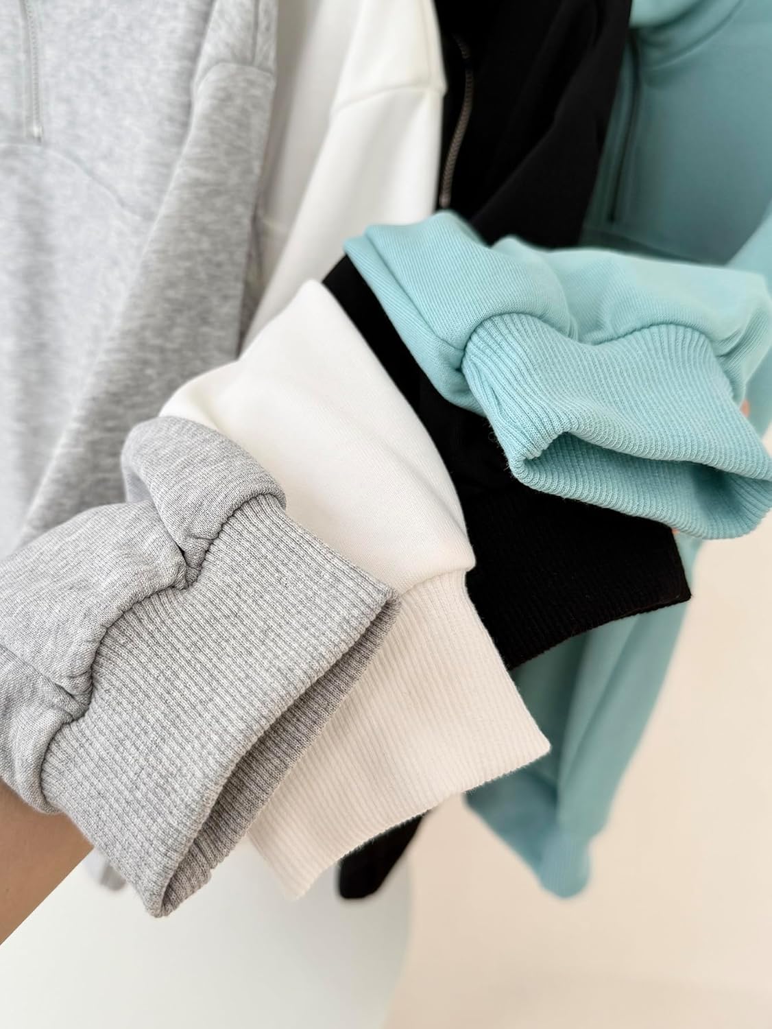 NEW 6-14Y Girls Half Zip Sweatshirt Oversized Quarter Zip Pullover Soft Cotton Long Sleeve Top - Image 2