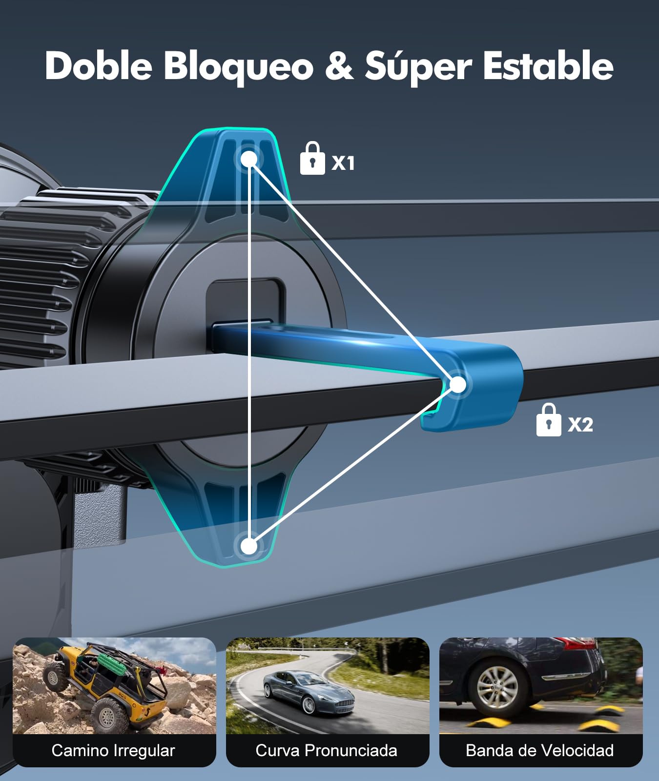 EOIWUY 15W Cargador Inalámbrico Coche, [Sujeción Automática] 360° Rotación Soporte Movil Coche Cargador Inalambrico Carga Rápida para Rejilla Compatible con iPhone 17/16/15/14/13, Galaxy S25/S24, etc