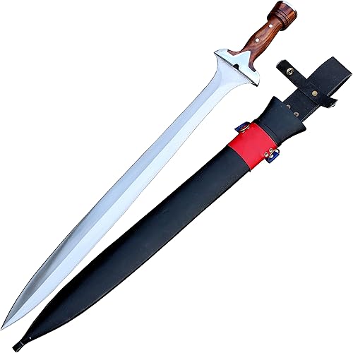 Nepal forged Espada griega Xiphos de 21 pulgadas, réplica de espada forjada, hecha a mano en Nepal, resorte de hoja templado con función de afilado