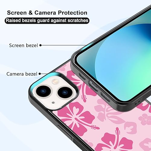 Miniatura 2 de FANXI Funda de teléfono de hibisco rosa compatible con iPhone 13 de 6.1 pulgadas, funda protectora a prueba de golpes de TPU con estampado de flores