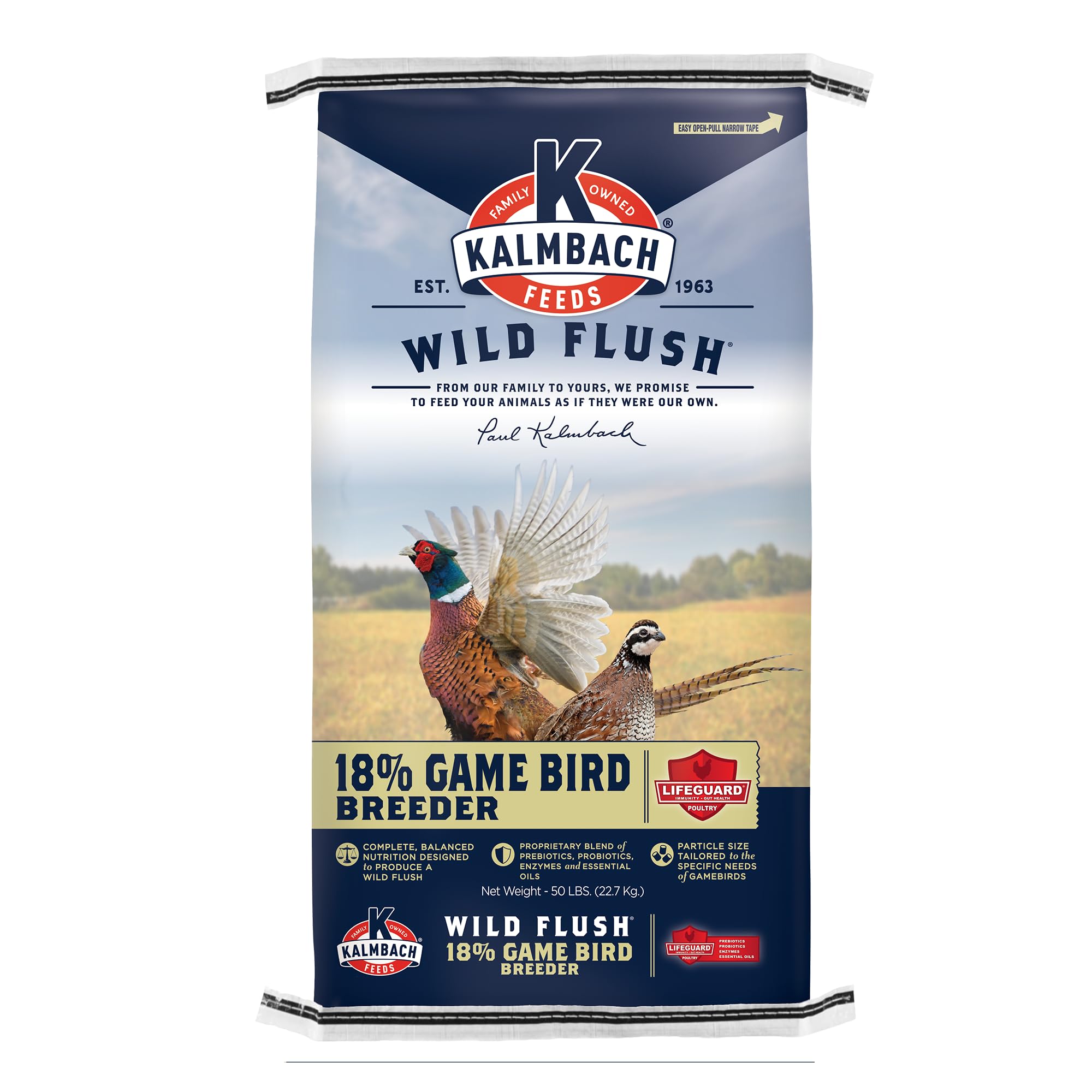 Kalmbach Feeds Wild Flush 18% Protein Game Bird Breeder Mini Pellet Feed, 50 lb