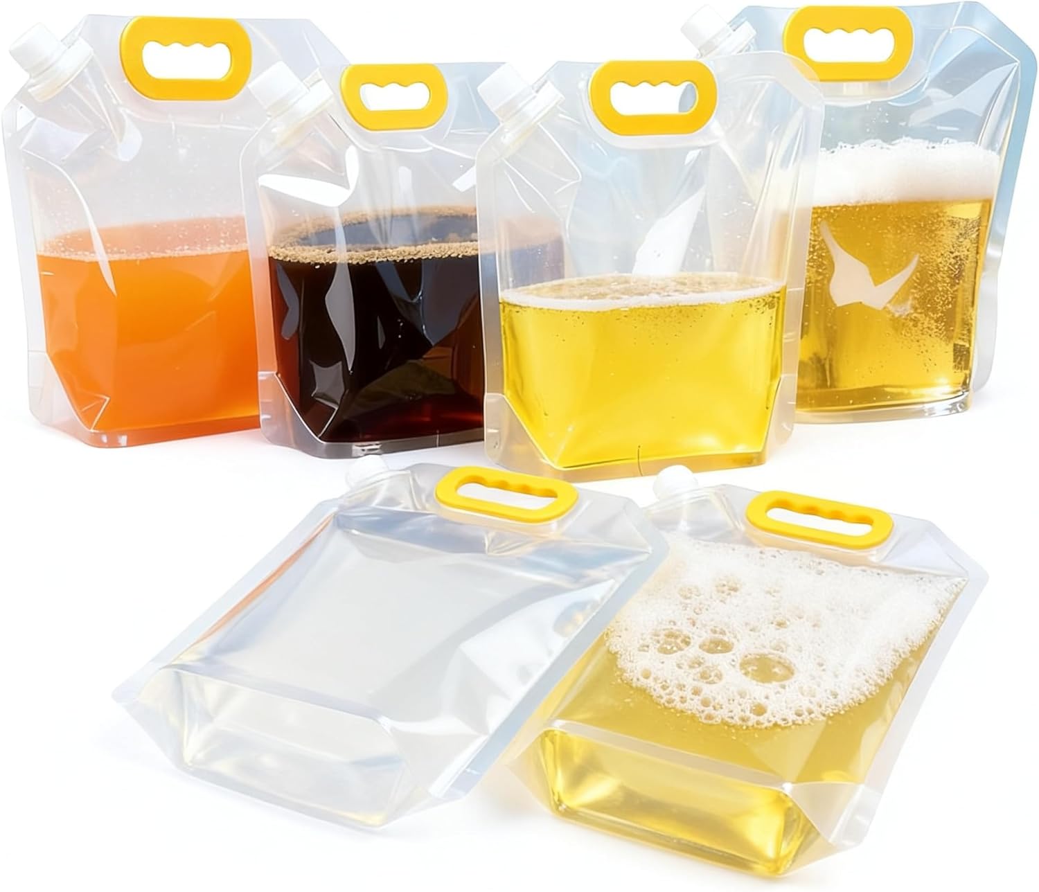 10 Pack 1.3 Gallon Collapsible Water Container Bag, Freezable Plastic Water Storage Pouch with Handle,No-Leak Foldable Water Jug for Sport Camping Emergency Hike Riding Mountaineer,BPA-Free