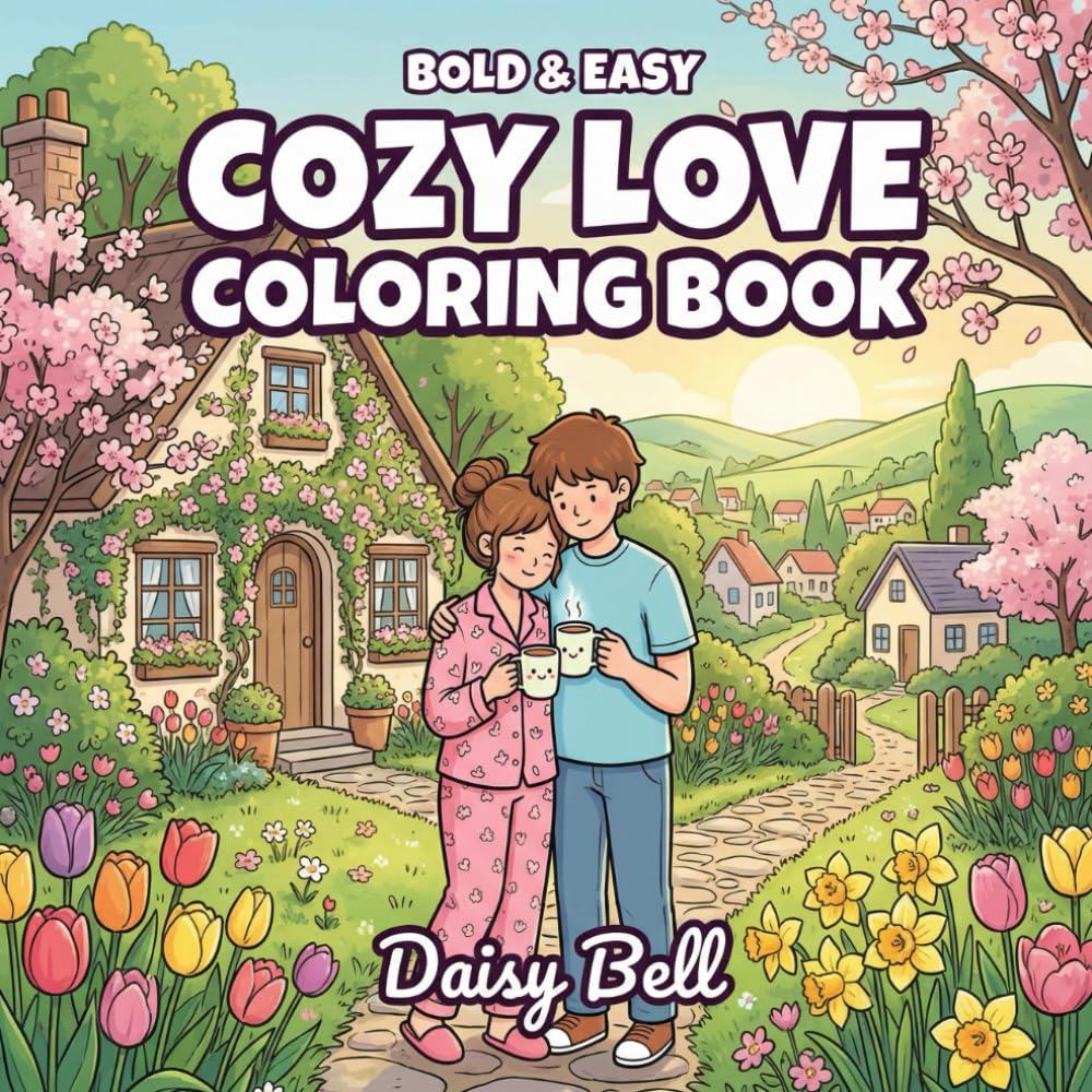 Cozy Love: Bold & Easy Cozy Love Coloring Book for Adults & Teens with Cute Couple Date Nights, Gentle Everyday Affection, and Stress-Relief Pages for Relaxation (Bold & Easy Couples Coloring)