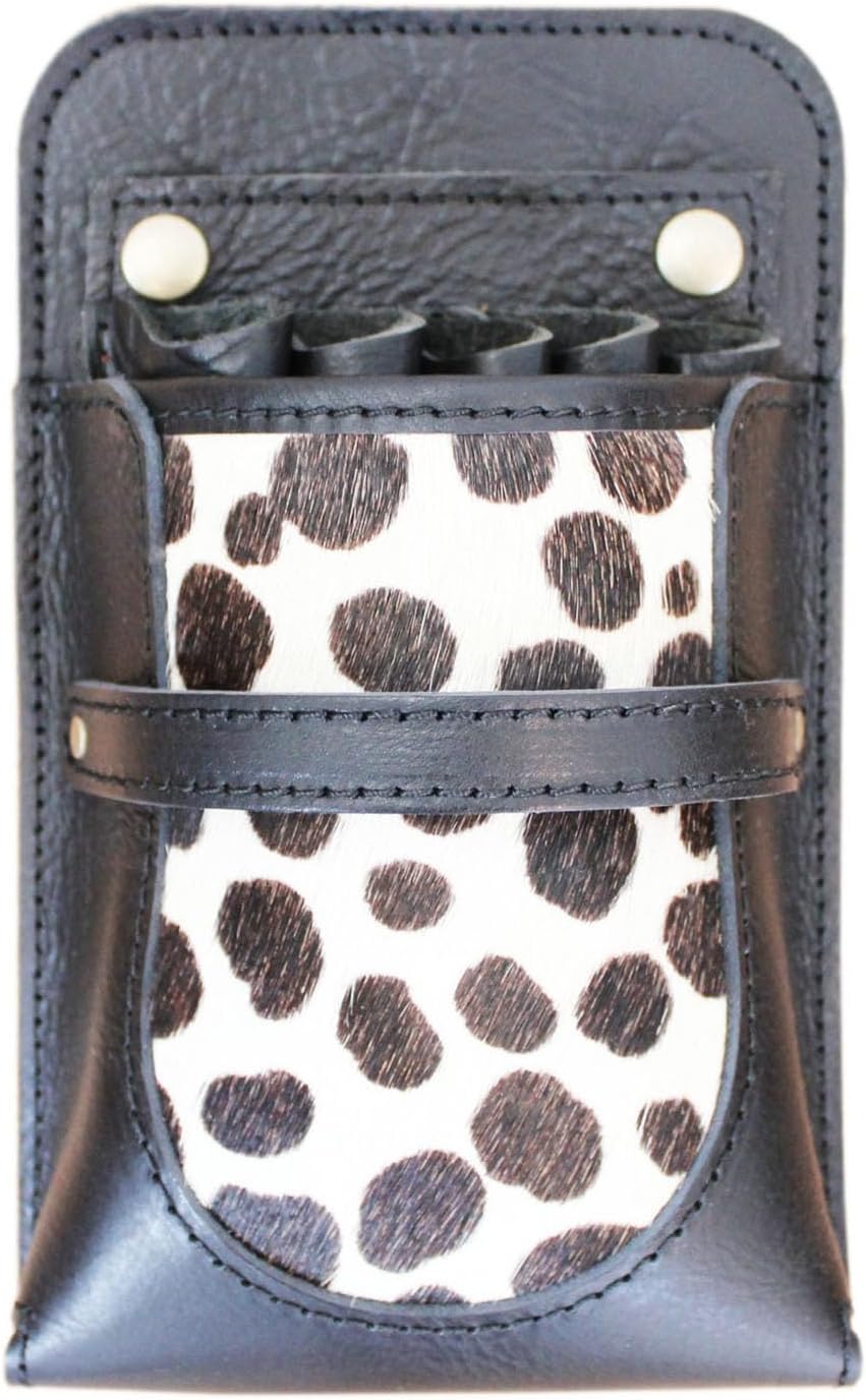 手染めチョコ、ハラコダルメシアンの大容量シザーケース ダルメシアン