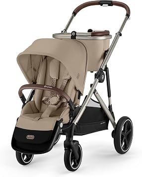 Cybex   GAZELLES  S Almond Beige Twin Seat Baby Stroller "All-in-One"