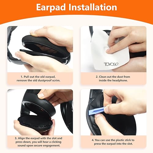 Miniatura 5 de Almohadillas de repuesto para auriculares Sony WH-1000XM4 (WH1000XM4), almohadillas de repuesto para Sony con espuma de cancelación de ruido, piel