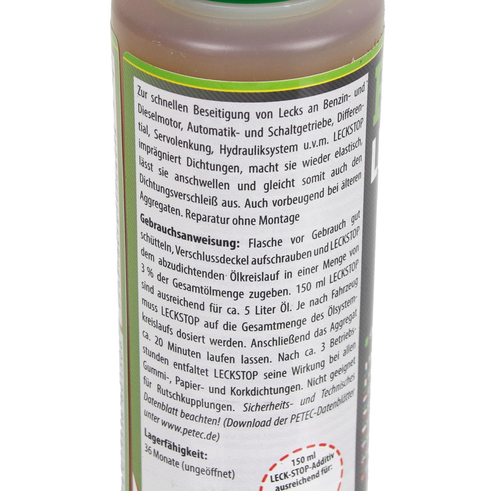 PETEC 6x 80150 Additiv, Ölverluststop (900 ml) | 6x 80150, PETEC Leck-Up 150ML, Öl-Verlust-Stop
