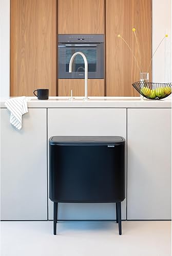 Vista 16 de Brabantia Bo - Cubo de basura – 1 cubo interior de 9.5 galones (acero mate FPP) cubo de basura para residuos/reciclaje, compartimento extraíble +