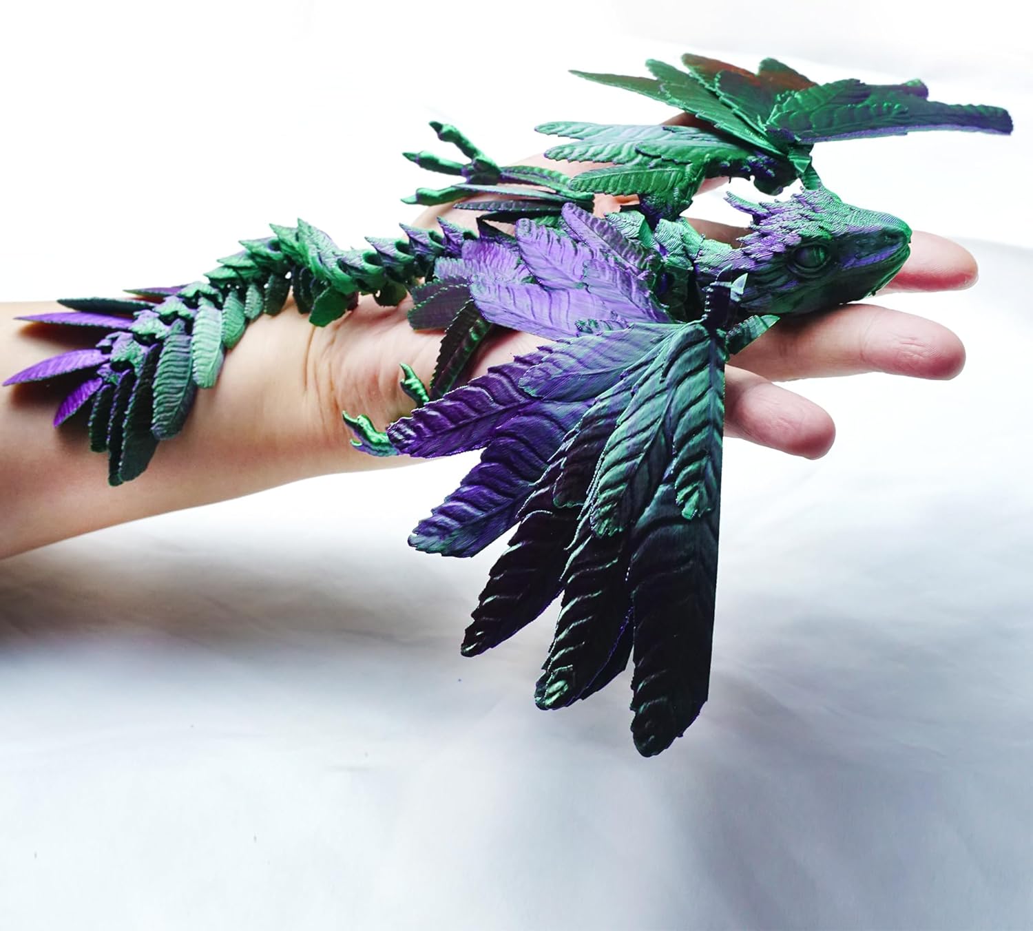 3D Printed Model with Wing Bird,Flexible Archaeopteryx Statue,Movable Joints,Home Office Decor,Interesting Toys for Autism/ADHD,Festival Gifts toco,Fidget Toys, Executive Desk Animals Toy, Purple