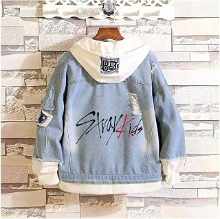Kpop Stray Kids Denim Jacket Hoodie Felix Hyunjin Changbin Bangchan Denim Jacket Coat for Women Girls
