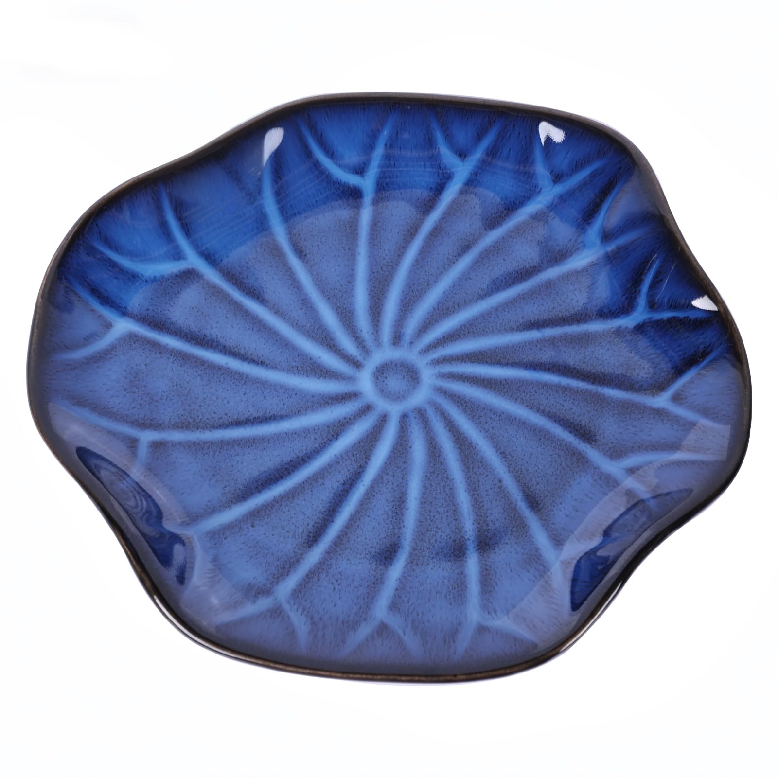 Blue Decorative Bowl 8,3" – Blaue Keramik Deko Schale für Zuhause, Moderne Obstschale für Küche, Couchtisch oder Flur, Akzent Schale & Ablageschale für Schlüssel Süßigkeiten Schmuck