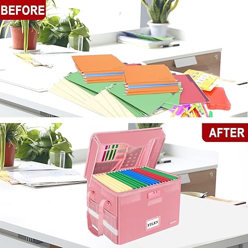 Miniatura 9 de DocSafe - Caja de documentos ignífuga con cerradura, caja organizadora de almacenamiento de archivos con inserciones de pestañas, caja de archivos