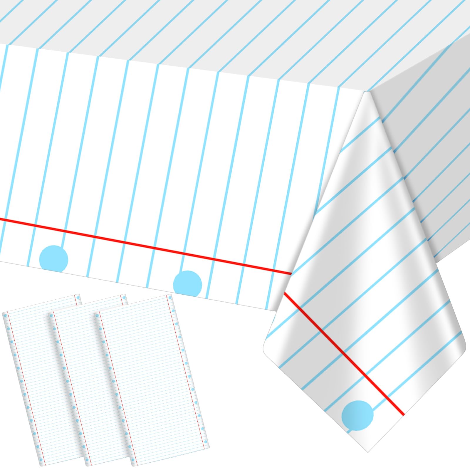 Oudain 4 Pcs Preschool Kindergarten Back to School Party Tablecloth First Day to School 54 x 108 Inch Large Disposable Rectangle Notebook Tablecloth Cover for Party Supplies Table Decorations