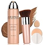 QIUFSSE Airbrush Foundation Makeup Spray Full Coverage Foundation for Mature Skin,Long-lasting Airbrush Flawless Setting Spray,Waterproof Foundation for Smooth Radiant Skin (08 Tan)