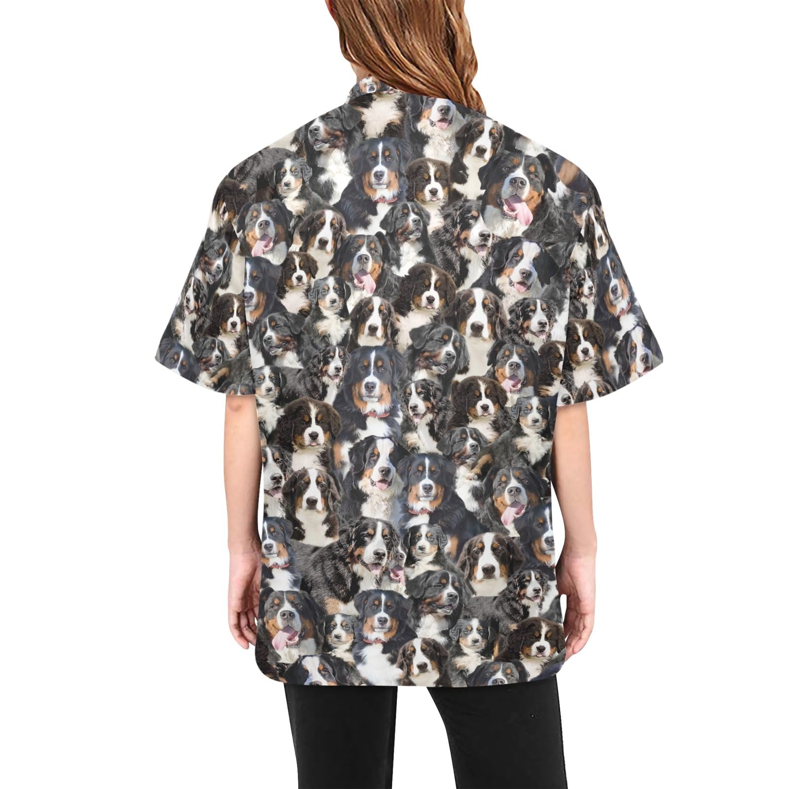 COWCUTE Pet Grooming Smocks Bernese Mountain Dog Print Work Clothes for Pet Groomer Barber, Waterproof Jackets for Women Men