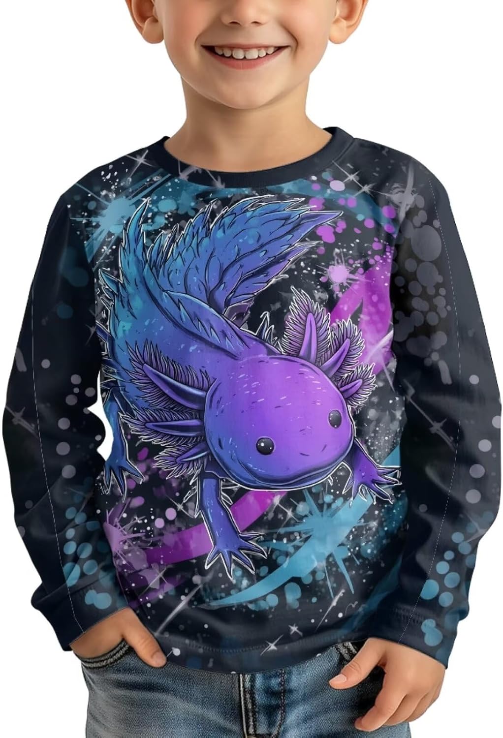 Uourmeti Long Sleeve Tops for Boys Graphic T Shirts Teen Girls Active Pullover Tees