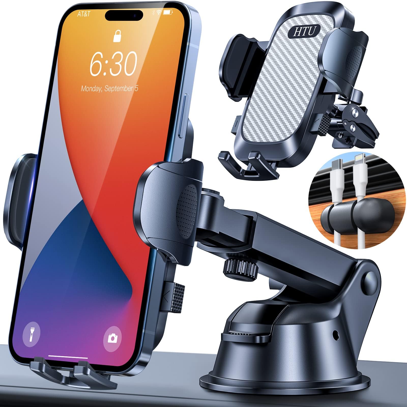 Amazon.com: HTU [Strongest Shockproof Cell Phone Holder Car [Upgraded 5 ...