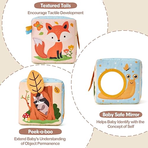 Miniatura 4 de hahaland Caja de pañuelos de juguete para bebé, juguetes para bebés de 6 a 12 meses, rellenos de calcetines para bebés, juguetes Montessori para