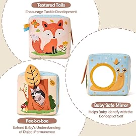 hahaland Baby Tissue Box Toy - Baby Toys 6-12 Months Stocking Stuffers for Babies Montessori Toys for 6 Month Old Must Haves - Boy Girl Shower Gifts 6 9 12 18 Months Old Sensory Pulling Play Scarf Toy