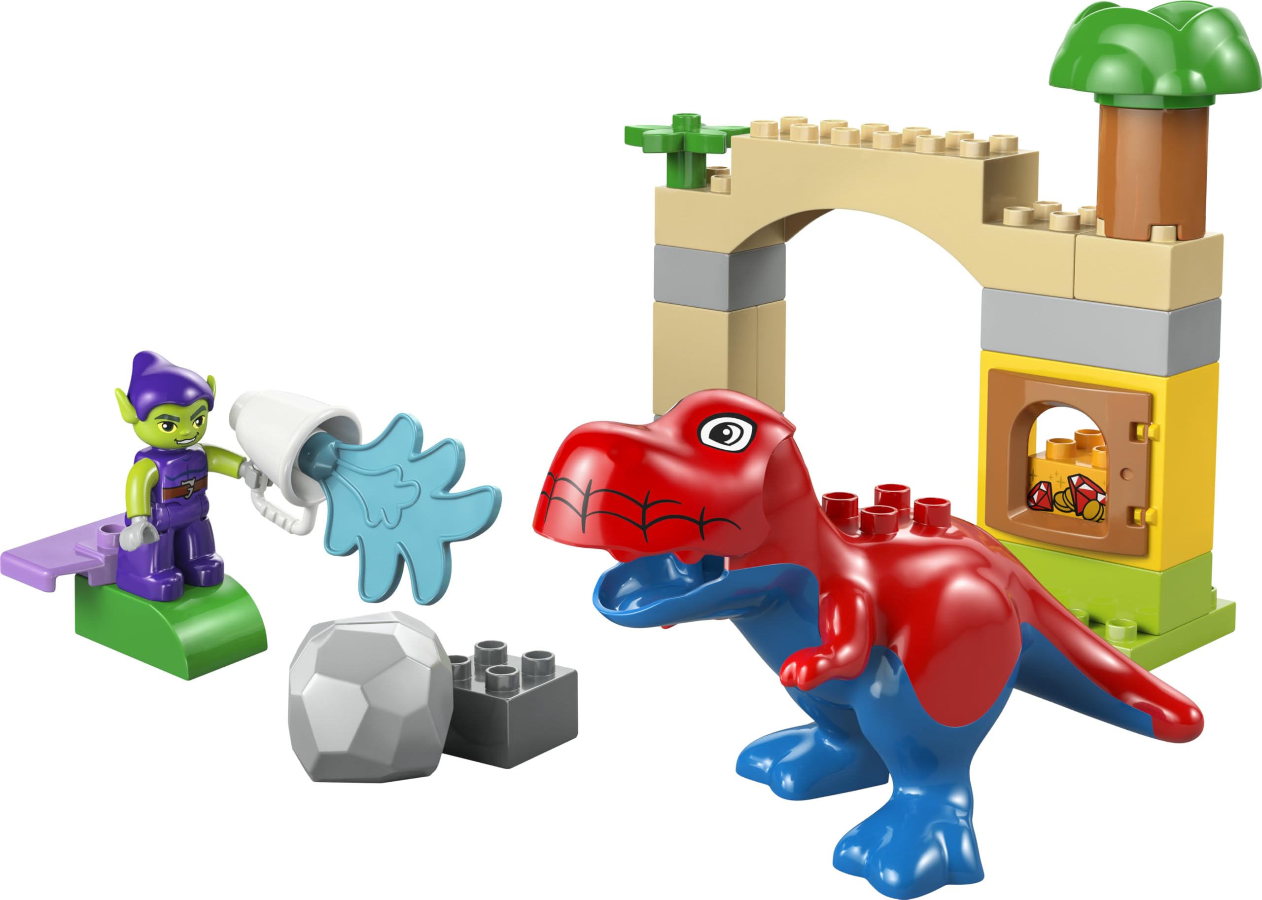 LEGO Duplo Marvel Dinosaurio Spidey-Rex vs. Duende Verde - Juego Educativo para la Motricidad Fina - 2 Figuras Inc. Spidey T. Rex - Juguete de Superhéroes - Regalo para Niños de 2+ Años - 10463