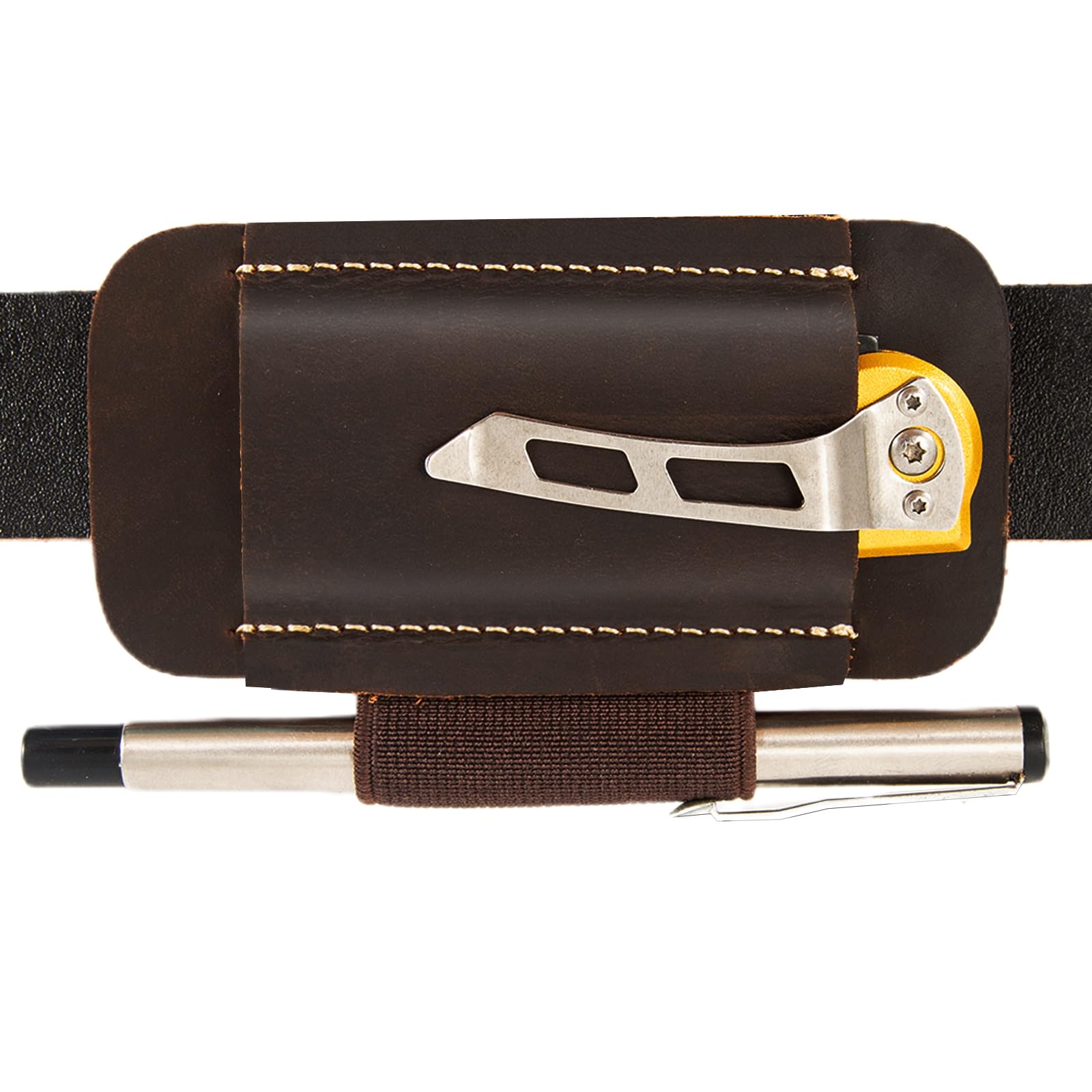 Leather Knife Sheath for Belt,Knife Sheath,Horizontal Carry Pocket Knife Holder,EDC Belt Organizer,Compact Draw Knife Holster,EDC Pocket Organizer,