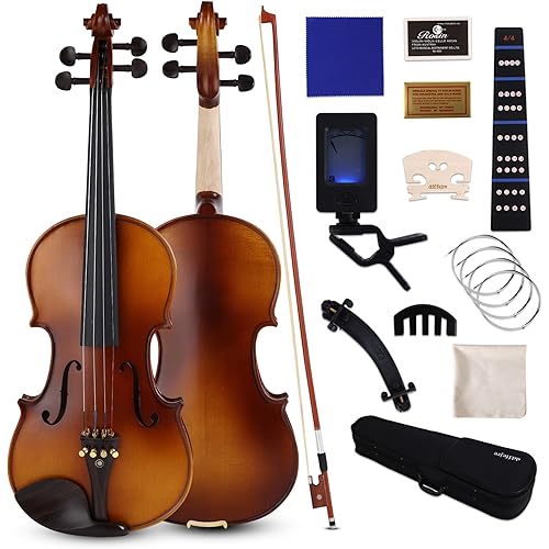 Violin 4/4 Full Set,Violin For Kids,Women,Girls,Beginners,Acoustic Solid Violin With Ebony Accessories For Room Home Office Decoration,Gift