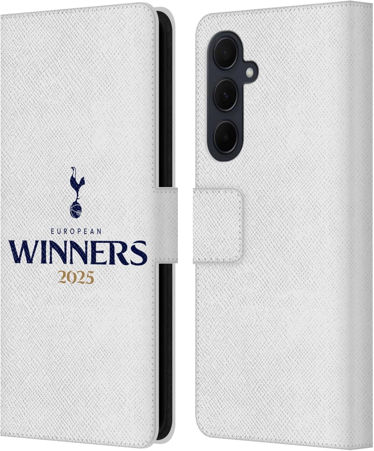 Head Case Designs Officially Licensed Tottenham Hotspur F.C. White 2025 European Winners Leather Wallet Case Compatible with Samsung Galaxy A35 5G