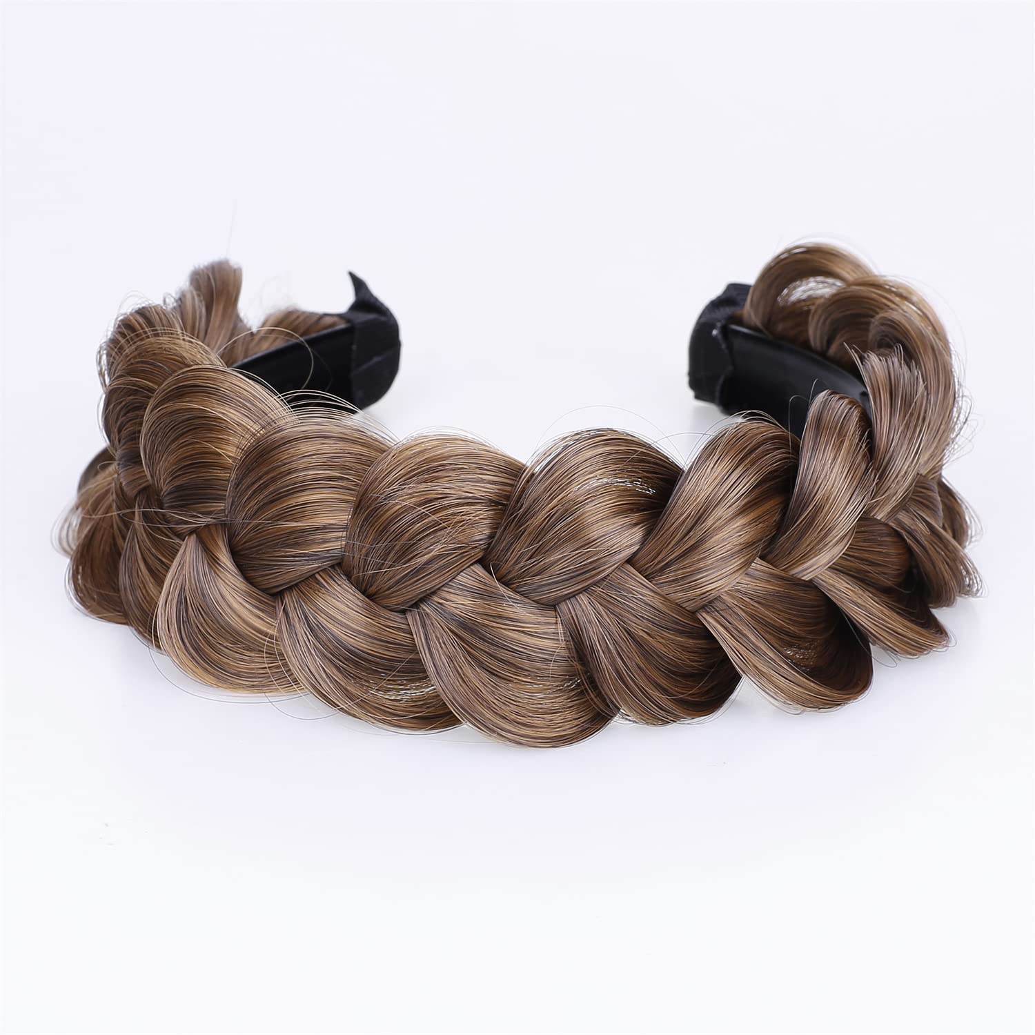 Synthetic Hair Braided Headband Braided hair hoop Classic Chunky Wide Plaited Wedding Fluffy Braids Wig Women Girl Beauty Accessory