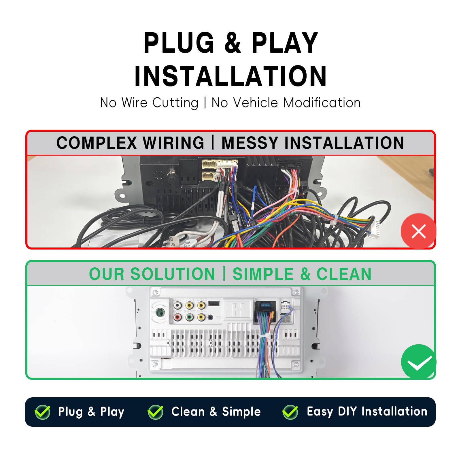 RCD330 Upgrade Autoradio für VW Golf MK5 MK6 Jetta Passat Caddy Beetle, Wireless CarPlay & Android Auto, Linux Autoradio mit Physischem Lautstärkeregler, AM/FM/RDS, Bluetooth, Schnellstart, Plug &Play