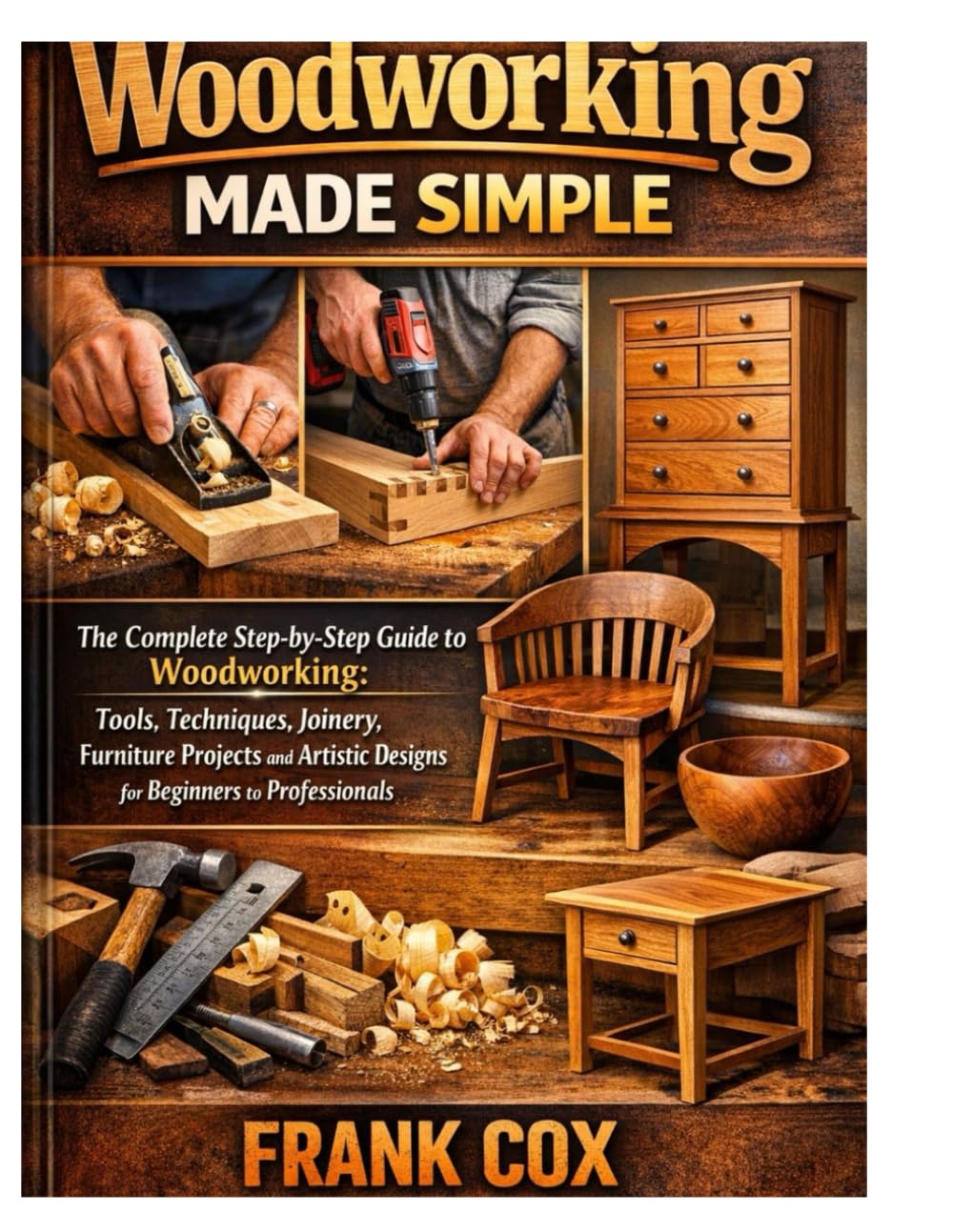 Woodworking Made Simple: A Complete Step-by-Step Guide to Woodworking; Tools, Techniques, Joinery, Furniture Projects, and Artistic Designs for Beginners to Professionals