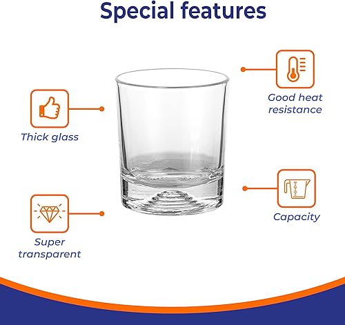 Miniatura 4 de Juego de 6 vasos de whisky de 6 23 onzas, juego de 6 vasos de base pesada para cócteles, coñac, borbón, cristal sin plomo, apto para lavavajillas