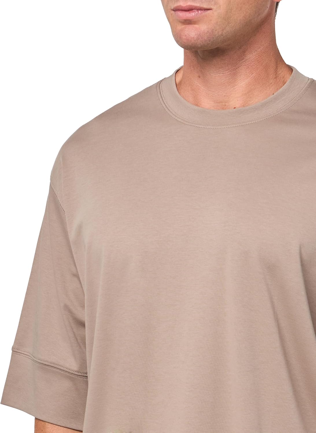 Armani Exchange Men's Cotton Interlock Solid Tee, Driftwood, Large - Image 3