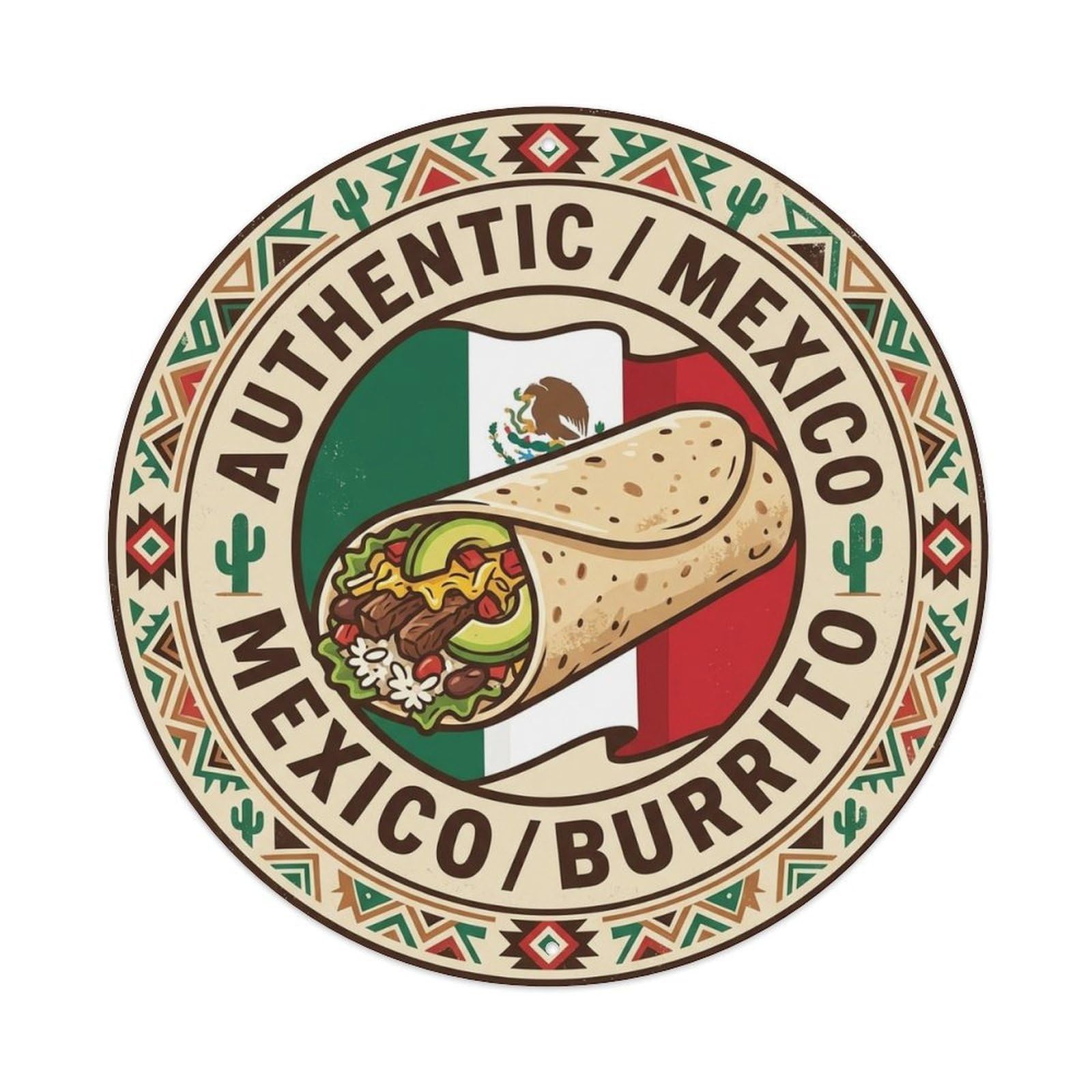 Mexico Travel Burrito Mexican Street Food Cuisine Metal Tin Sign