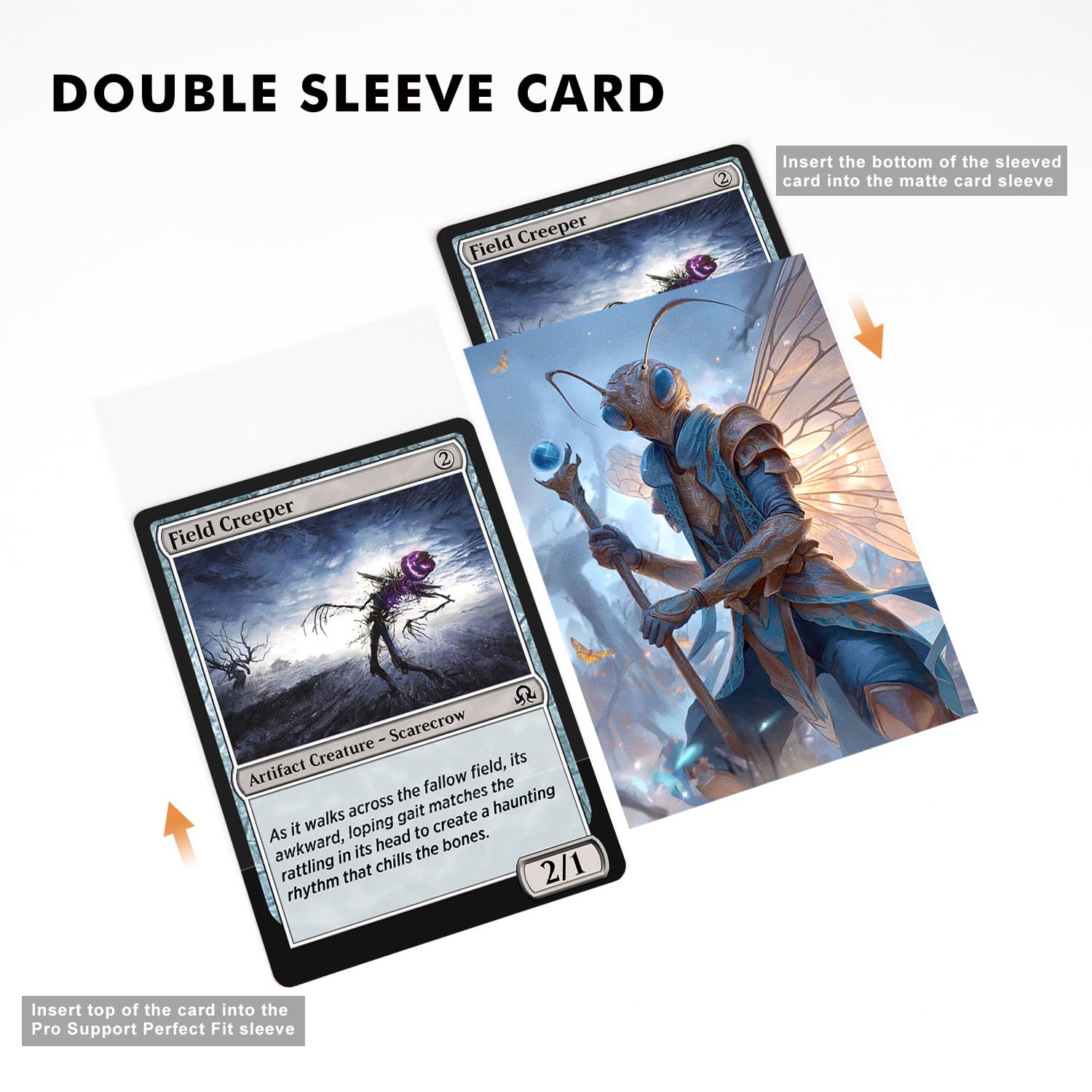 Amazon.com: Katomula 100 MTG Card Sleeves with 100 Inner Sleeve, Textured  Back Art Sleeves, Fit Standard Size Cards- Szarel : Toys & Games