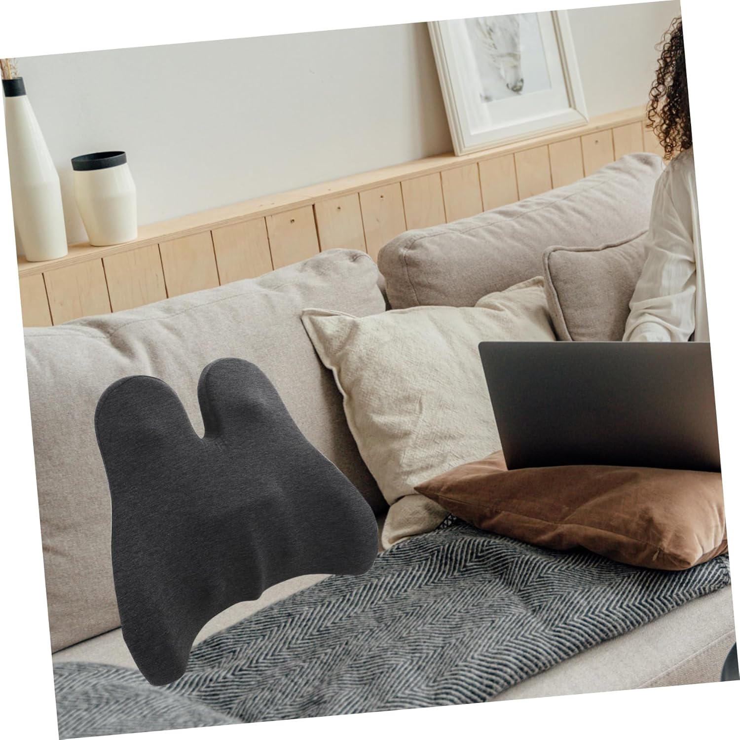 PRETYZOOM Memory Back Pillow Comfortable Waist Pillow for Office Home Car Travel Breathable Expandable Practical