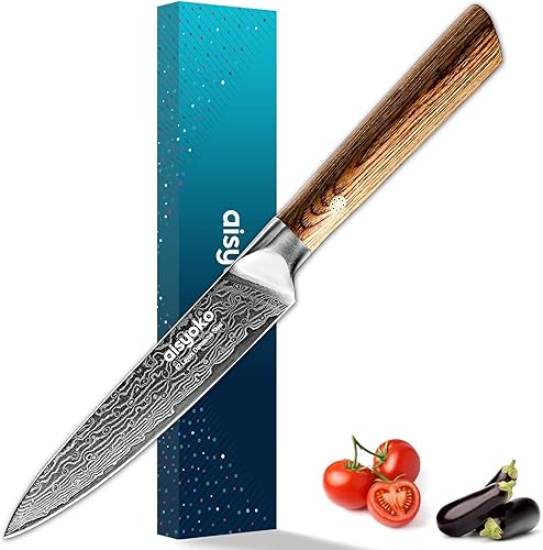 Vista 9 de Cuchillo de chef de 8 pulgadas Damasco Japón VG-10 de acero inoxidable súper profesional de alto carbono súper afilado para cocina, mango ergonómico