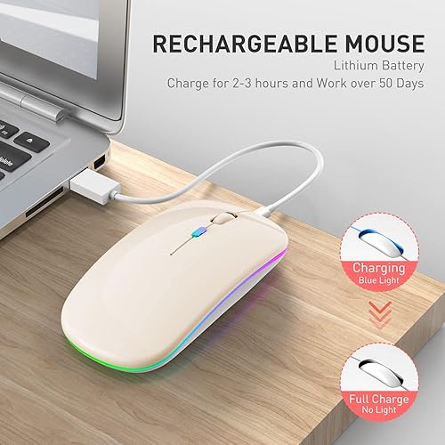 Miniatura 4 de Mouse Bluetooth para iPad Pro iPad Air recargable Bluetooth mouse inalámbrico MacBook Pro Air Mac Laptop Chromebook Windons computadora portátil