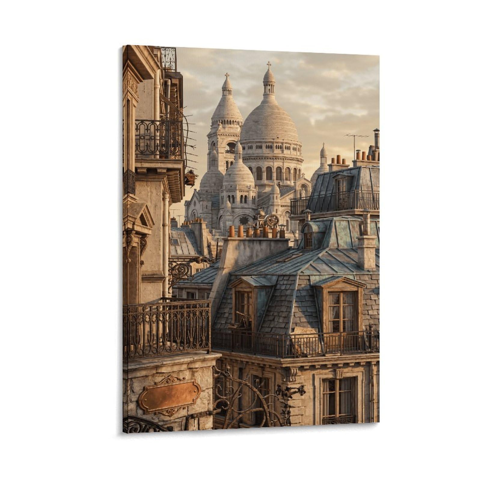 XPASHIQWC Sacré-Cœur Basilica Paris Wall Decor Poster Canvas Prints Picture Modern Wall Art Picture Wall Hanging for Bathroom Wall Decor 08x12inch(20x30cm)