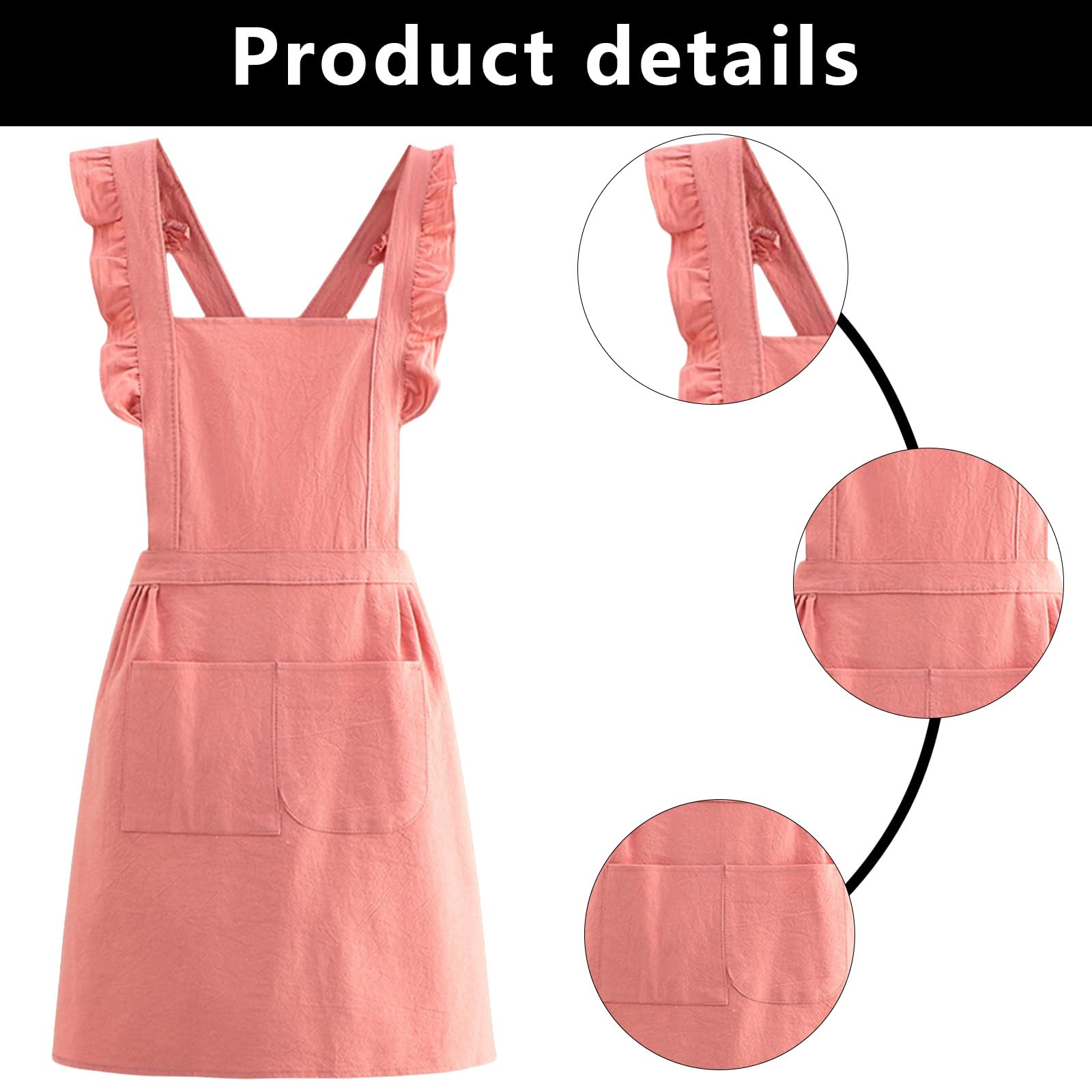 FAIRYGATE Vintage Aprons for Women Kitchen Apron Resistant Cotton Apron with adjustable Aprons for Women with Pockets Cooking Apron A1640 - Image 3
