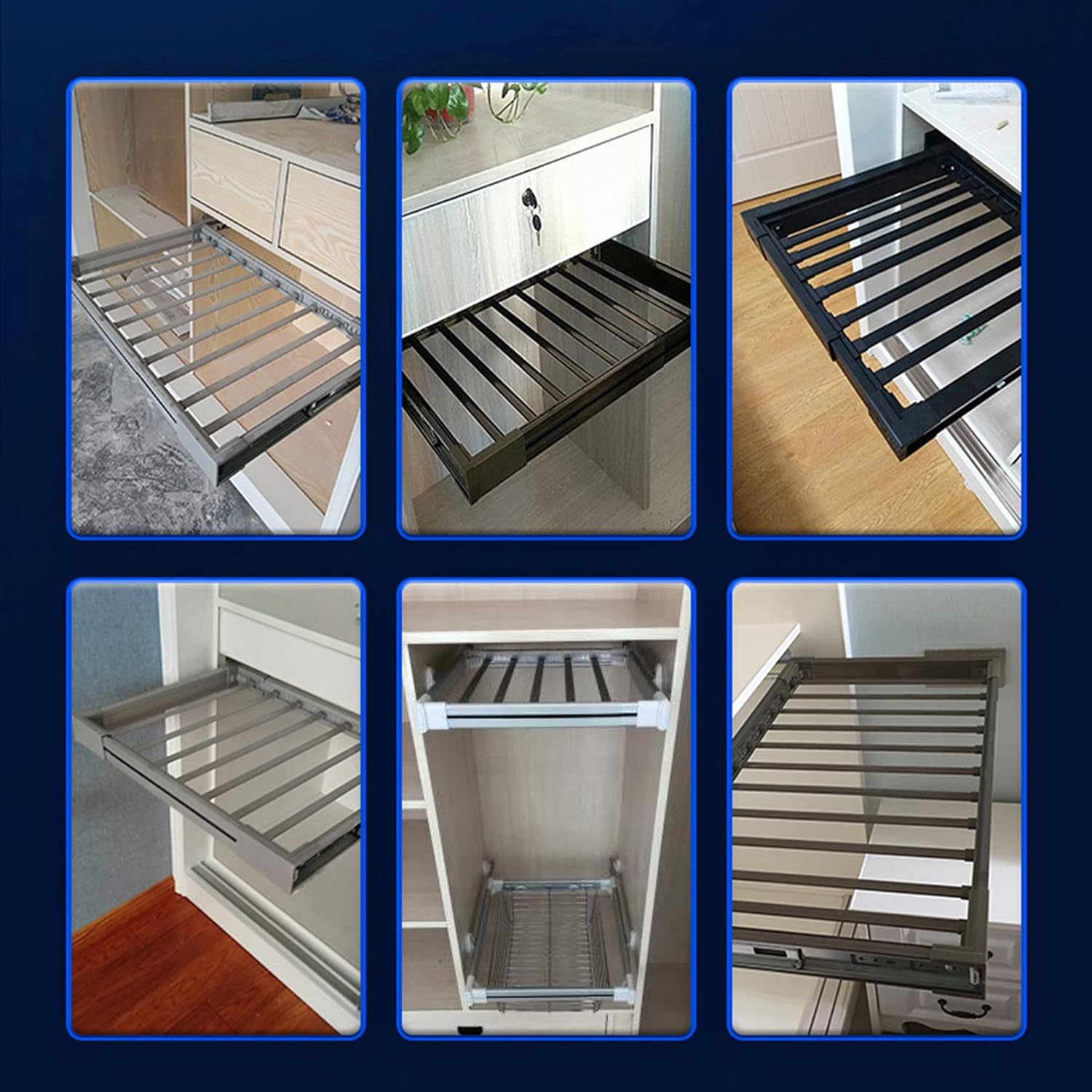 Trousers Rack Pull Out Pants Hangers Pull Out Trousers Hanger Rack Pants Hanger Bar, Retractable Clothes Organizers Shelf,Closet Wardrobe Rack for Hanging Clothes for HOM(Yellow-85)