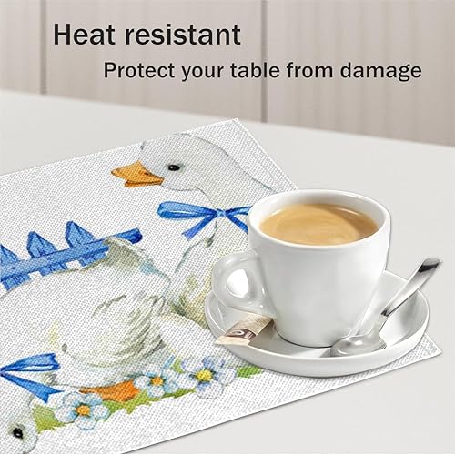 Miniatura 5 de Ducks Fun - Juego de 4 manteles individuales con patrón divertido, lavables, impermeables, para fiestas, hogar, comedor, decoración de mesa de 18 x