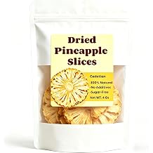Dried Pineapple Slices, 4Oz/113g Dehydrated Pineapple Slices for Cocktail Garnish Drinks Baking Fruit Tea, No Sugar Added, Natural and Pure