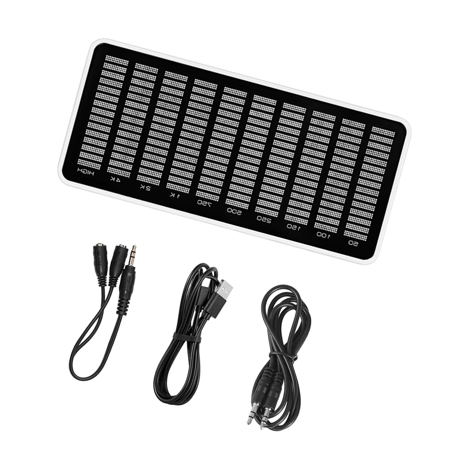 Spectrum Analyzers 50Hz-20KHz Band Double Signals Input and Customizable Curved Mode for Engineers Metal Glass Spectrum Analyzers Double Input Gains Adjustable for Music Production Gaming